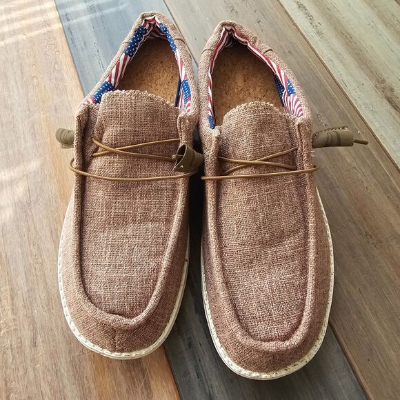 NWT Men\'s Casual Shoes Brown Loafers American Flag Lining Size 11.5 (EU) 45 main image 5
